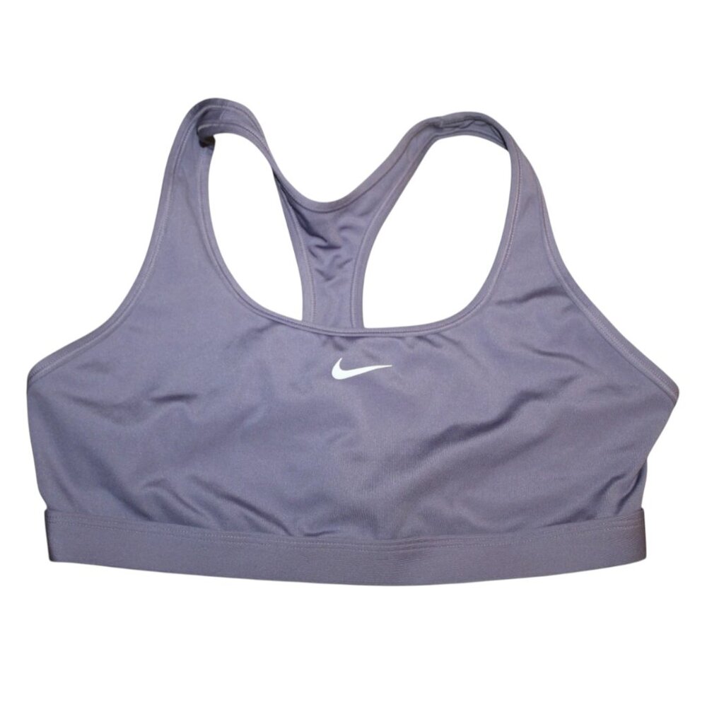 Nike Sports Bra Large Nike Dri-Fit Swoosh Purple Lavender Racer Back Compression